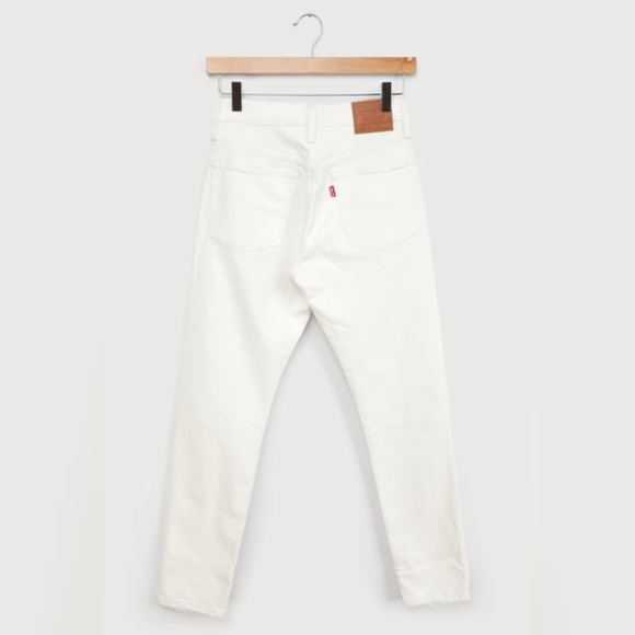 Levi's Premium 501 S White Distressed Jeans in Don't Mind if I do White - Picture 12 of 16